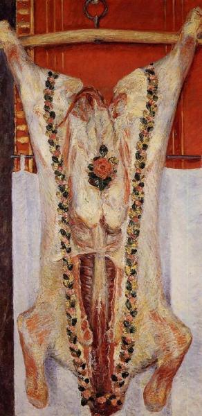 Calf In A Butcher Shop by Gustave Caillebotte