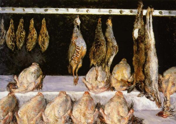 Display Of Chickens And Game Birds by Gustave Caillebotte