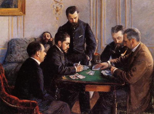 Game Of Bezique by Gustave Caillebotte