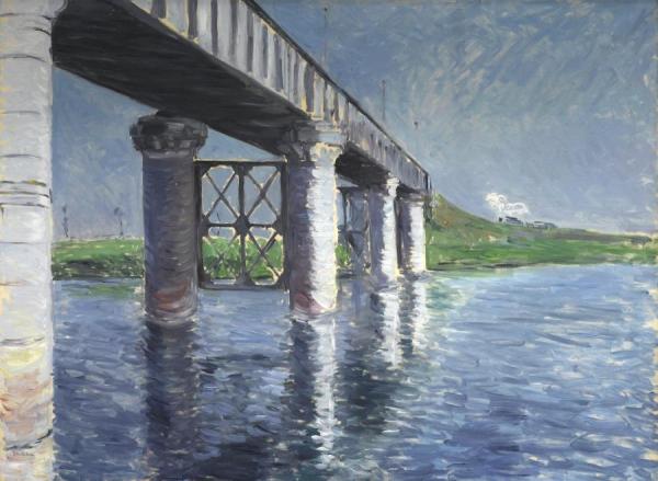 La Seine Et Le Pont Du Chemin De Fer Dargenteuil by Gustave Caillebotte