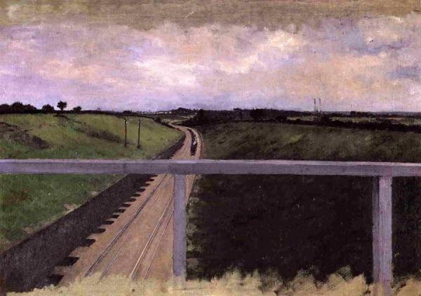 Landscape With Railway Tracks by Gustave Caillebotte