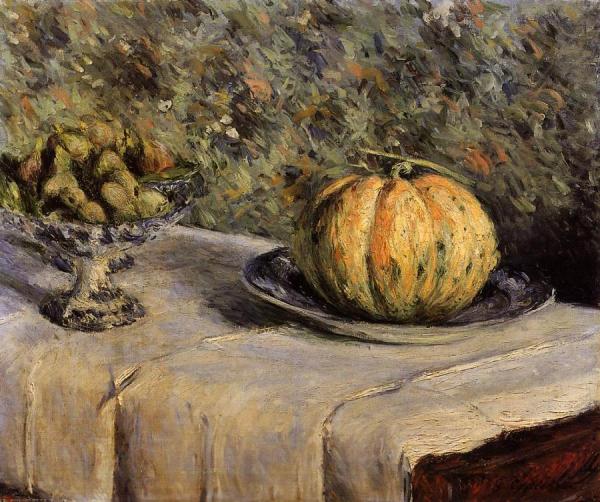 Melon And Bowl Of Figs by Gustave Caillebotte