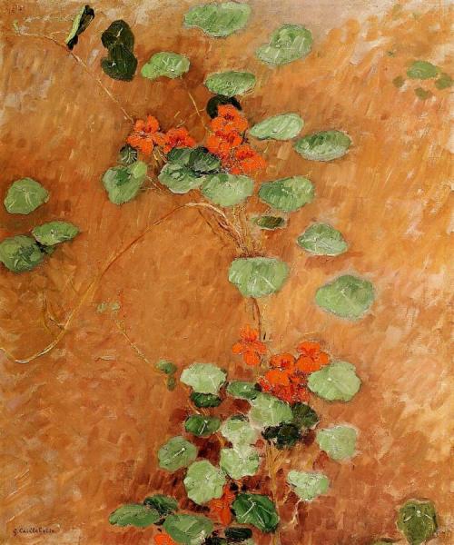 Nasturtiums by Gustave Caillebotte
