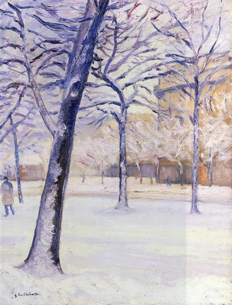 Park In The Snow, Paris by Gustave Caillebotte