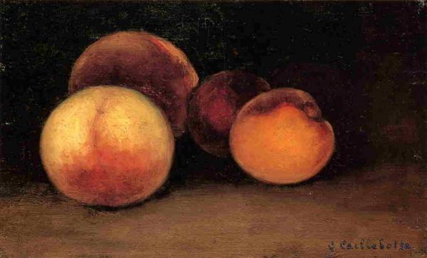 Peaches, Nectarines And Apricots by Gustave Caillebotte