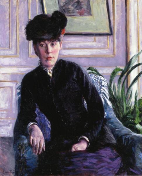Portrait Of A Young Woman In An Interior by Gustave Caillebotte