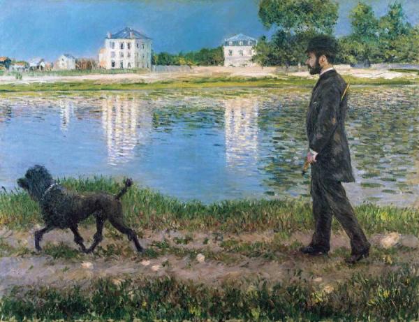 Richard Gallo And His Dog At Petit Gennevilliers,1884 by Gustave Caillebotte