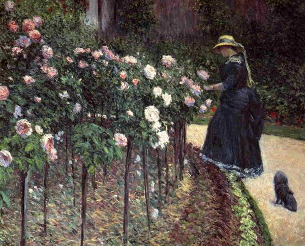 Roses, Garden At Petit Gennevilliers by Gustave Caillebotte