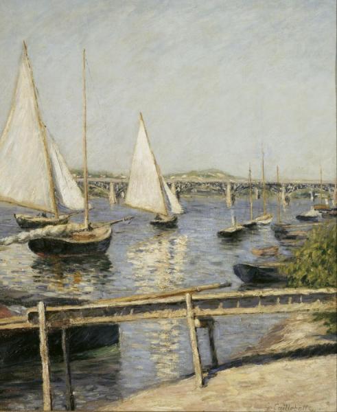 Sailing Boats At Argenteuil by Gustave Caillebotte