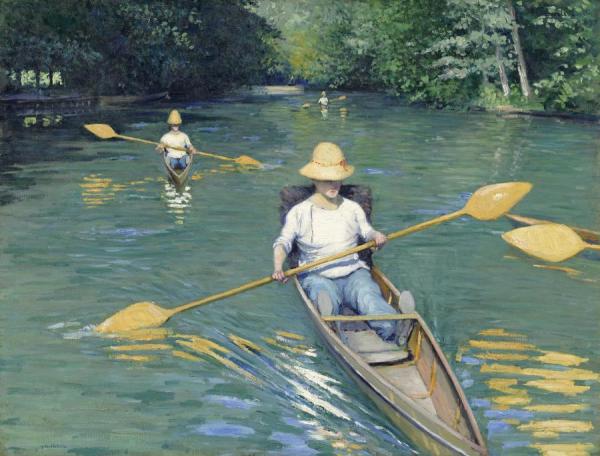 Skiffs by Gustave Caillebotte