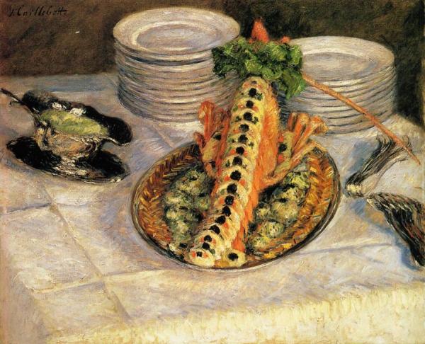 Still Life With Crayfish by Gustave Caillebotte