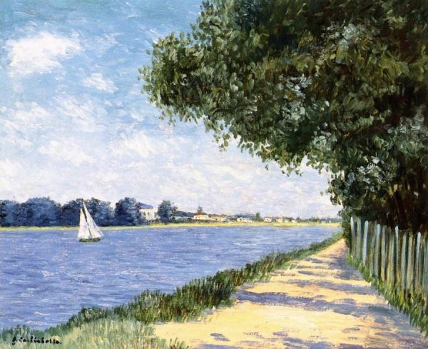 The Banks Of The Seine At Petit Gennevilliers by Gustave Caillebotte