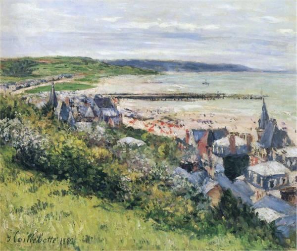 Gustave Caillebotte The Beach At Trouville, View From The Cornice