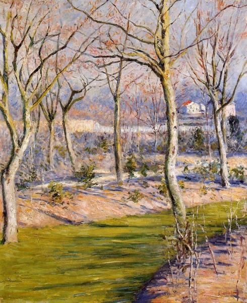 The Garden At Petit Gennevilliers In Winter by Gustave Caillebotte