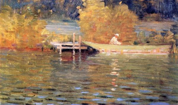 The Seine At Portejoie by Gustave Caillebotte