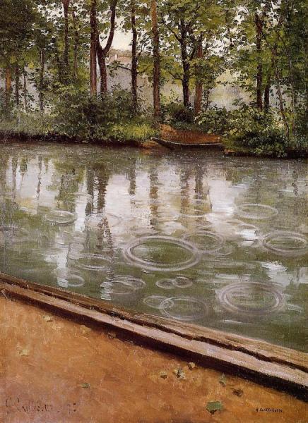 The Yerres, Rain by Gustave Caillebotte