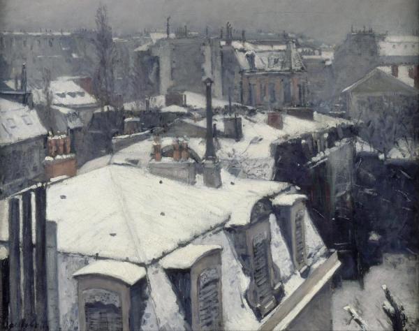 Vue De Toits(effet De Neige) by Gustave Caillebotte