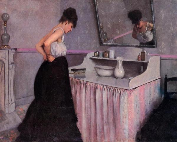 Woman At A Dressing Table by Gustave Caillebotte