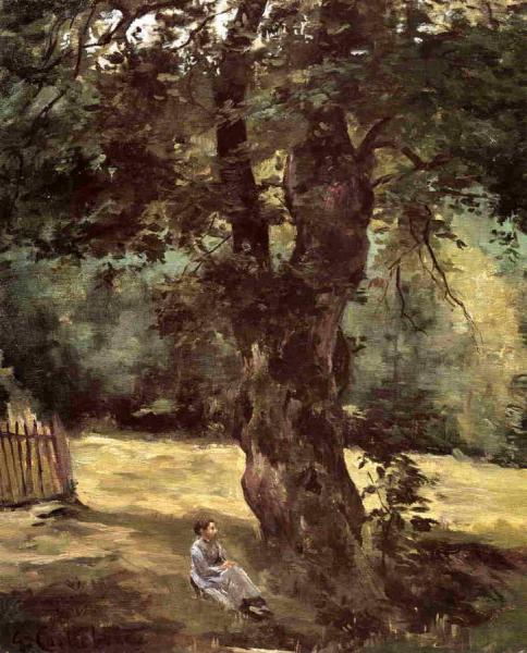 Woman Seated Under A Tree by Gustave Caillebotte