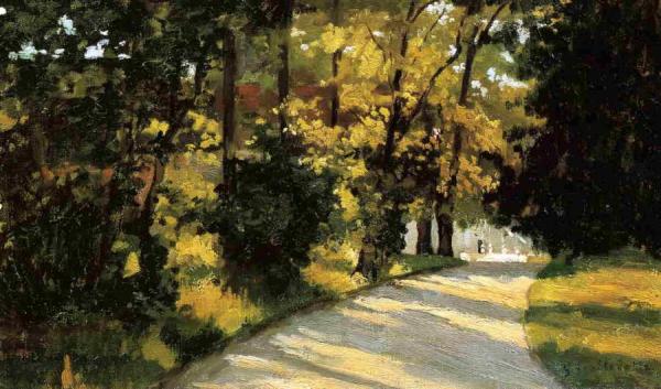 Yerres, Path Through The Woods In The Park by Gustave Caillebotte