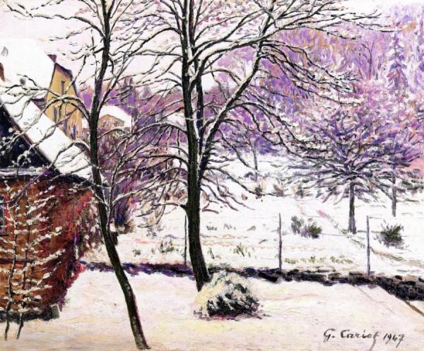 Garden In The Snow by Gustave Cariot