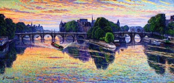 Sunrise, Cloudy Weather by Gustave Cariot