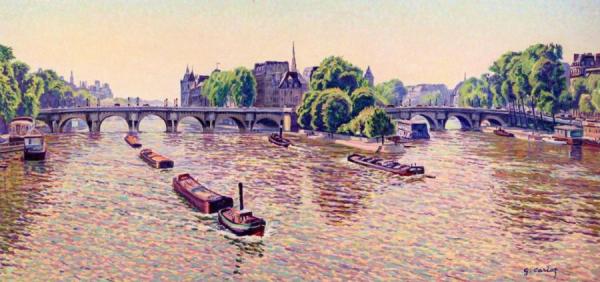 The Pont Neuf In Paris by Gustave Cariot