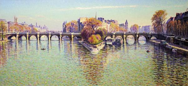 The Pont Neuf In Paris (beautiful Clear Weather) by Gustave Cariot