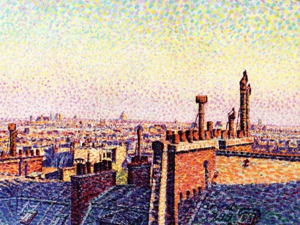 View Of The Roofs Of Paris At Noon by Gustave Cariot Oil Painting Reproductions