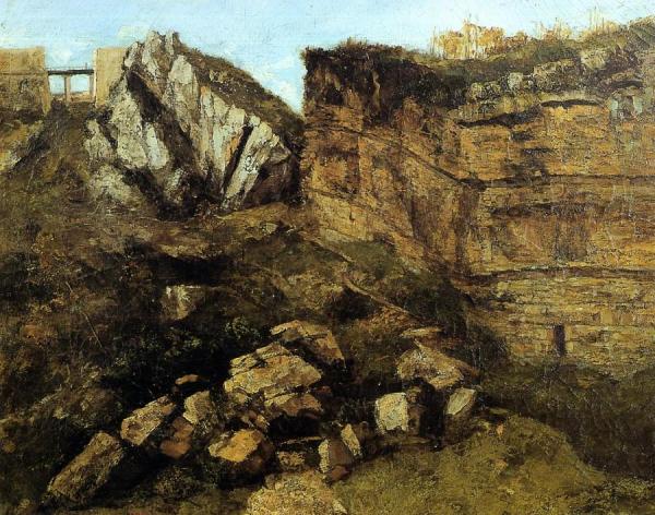 Crumbling Rocks by Gustave Courbet