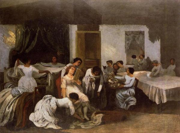 Dressing The Dead Girl by Gustave Courbet