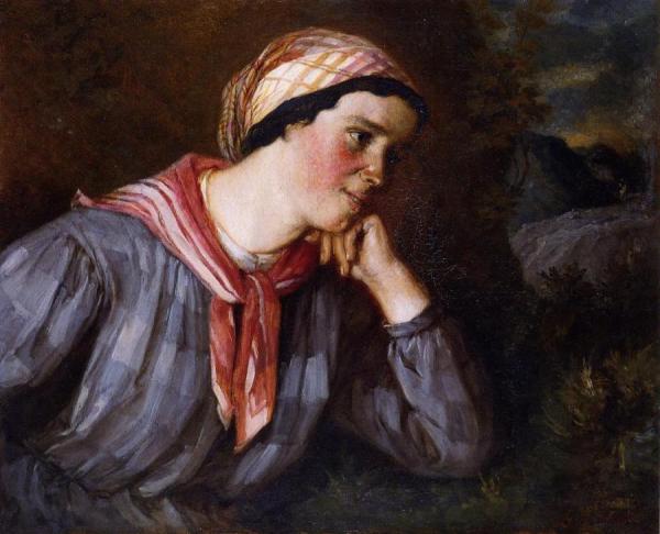 Peasant Wearing Madras by Gustave Courbet