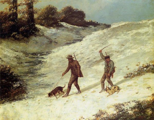Poachers In The Snow by Gustave Courbet