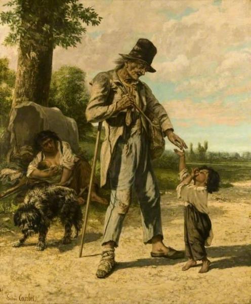 The Charity Of A Beggar At Ornans by Gustave Courbet Oil Painting Reproductions