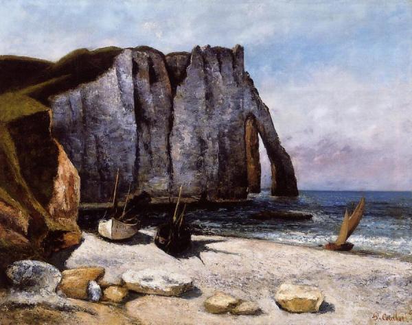 The Cliff At Etretat, The Porte D'avale by Gustave Courbet