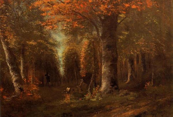 The Forest In Autumn by Gustave Courbet