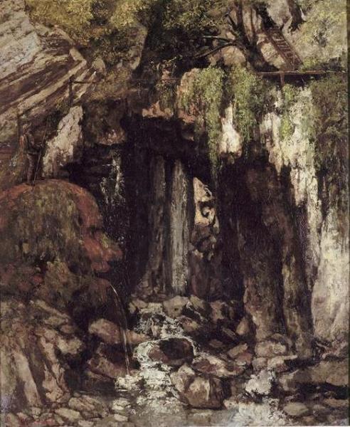 The Giants Cave From Saillon (switzerland) by Gustave Courbet