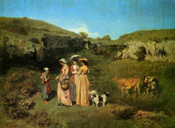 The Young Ladies Of The Village by Gustave Courbet Oil Painting Reproductions
