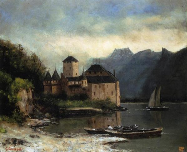 View Of The Chateau De Chillon by Gustave Courbet