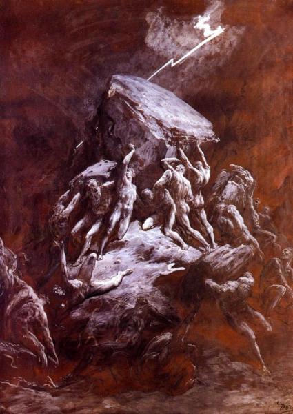 The Clash Of The Titans,1866 by Gustave Doré Oil Painting Reproductions