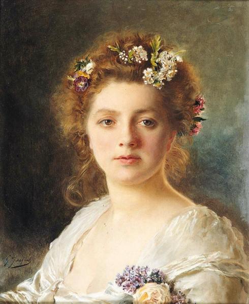 Flora by Gustave Jean Jacquet Oil Painting Reproductions