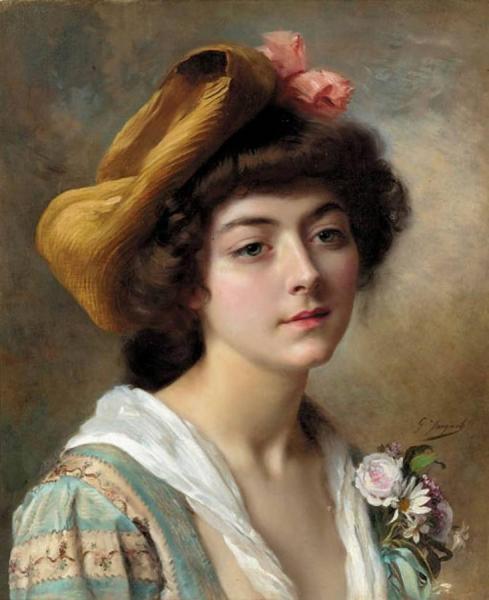 Head Of A Girl by Gustave Jean Jacquet Oil Painting Reproductions