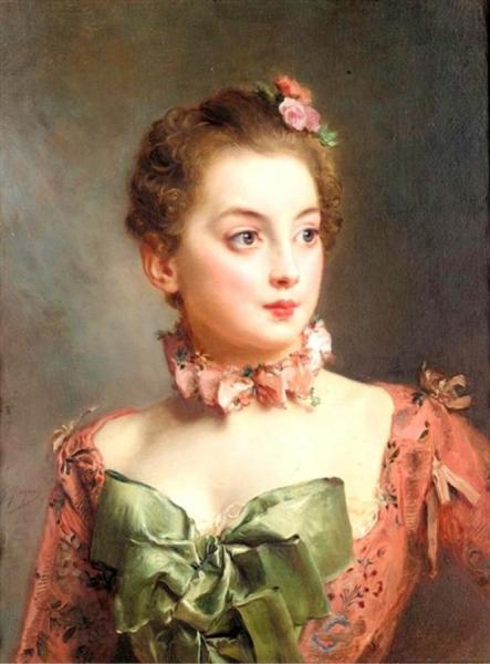 Gustave Jean Jacquet Portrait Of A Lady