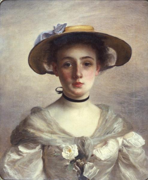 Portrait Of A Lady by Gustave Jean Jacquet