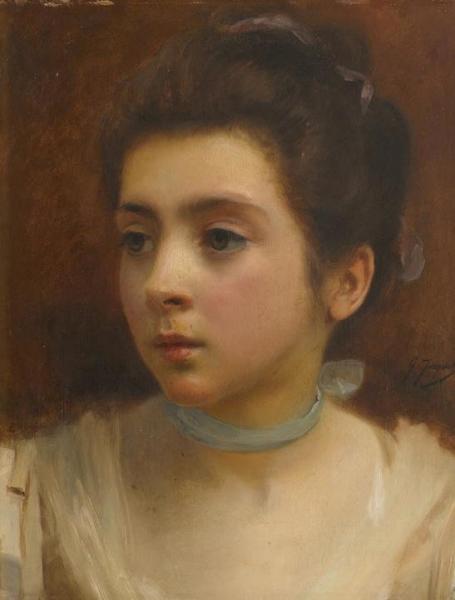 The Blue Ribbon by Gustave Jean Jacquet