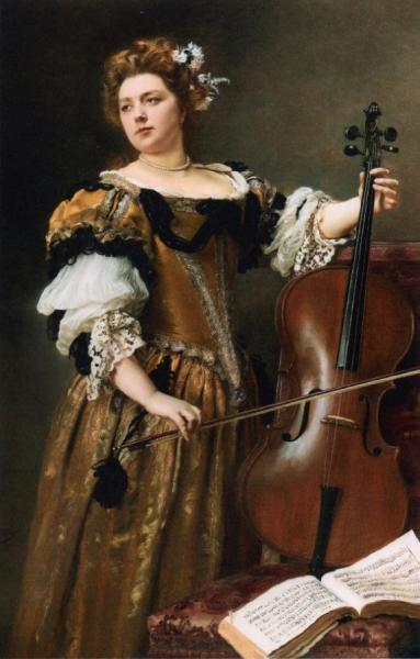 The Cello Player by Gustave Jean Jacquet
