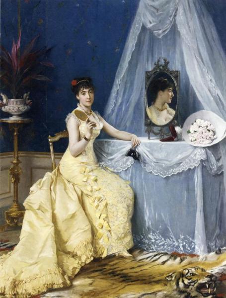 A La Toilette by Gustave-leonard De Jonghe