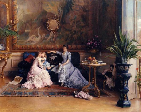 The Afternoon Visit by Gustave-leonard De Jonghe