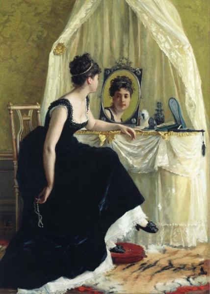 Vanity by Gustave-leonard De Jonghe Oil Painting Reproductions
