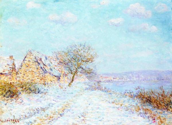 Banks Of The Seine, Snow, Frost, Sunshine by Gustave Loiseau